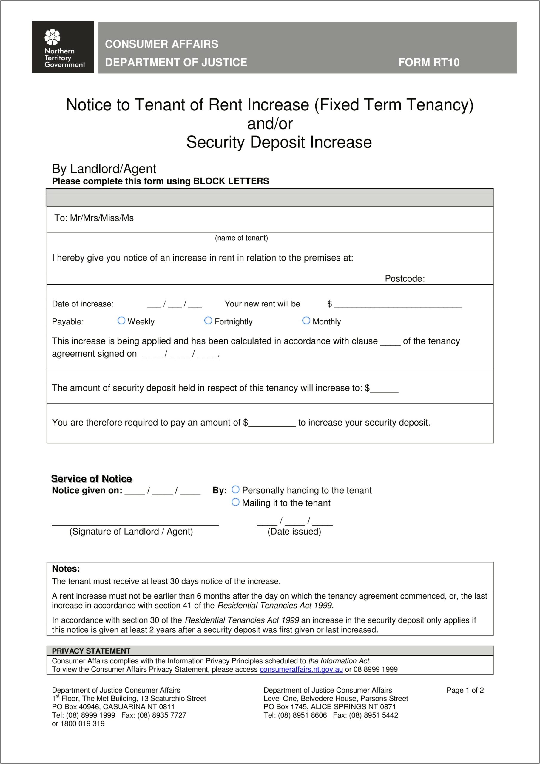 Notice Letter To Tenant From Landlord Template Uk