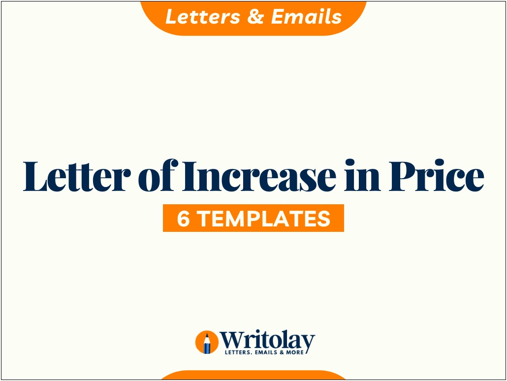 Notice Of Rate Increase Letter Template
