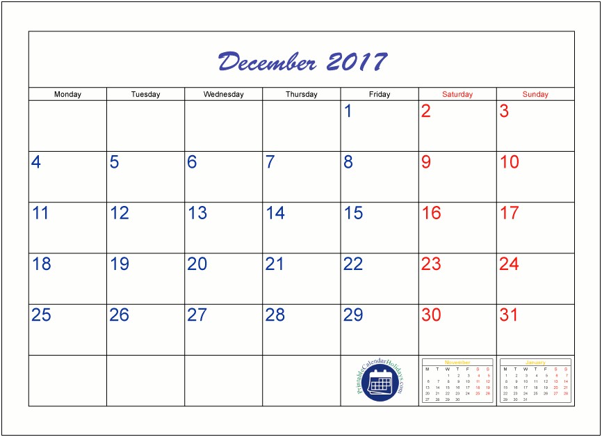 November 2018 Calendar Template Word Doc
