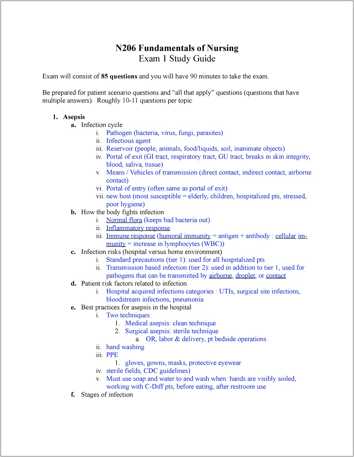 Nurse Study Guide Template Microsoft Word