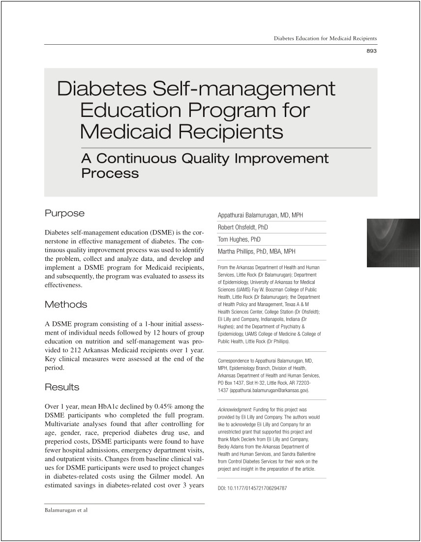 Nursing Performance Improvement Plan Template Diabetes Self Management