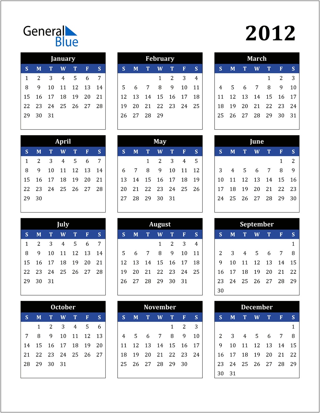 October 2012 Calendar Template Microsoft Word