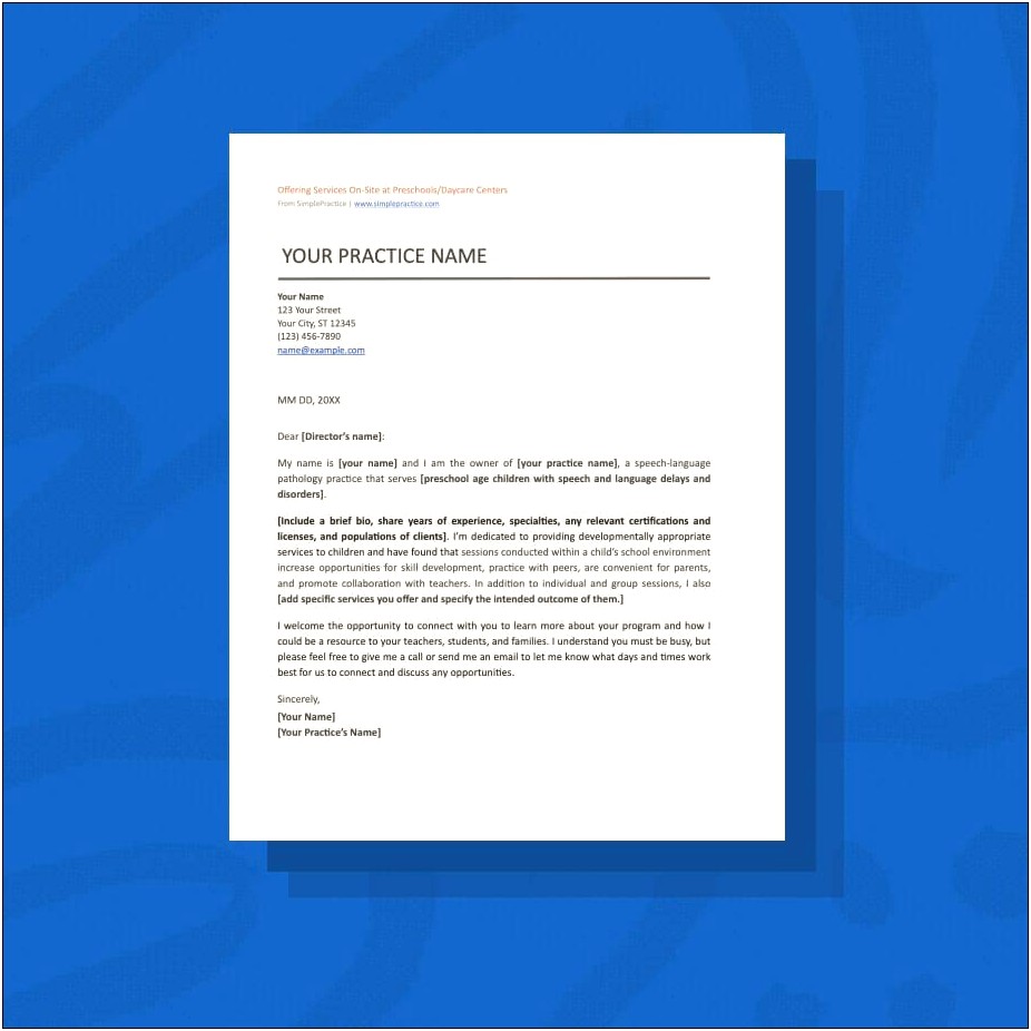 Offer Letter Template Child Care Center Director