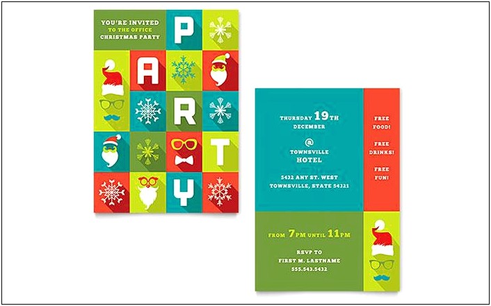 Office Christmas Party Invitation Wording Template
