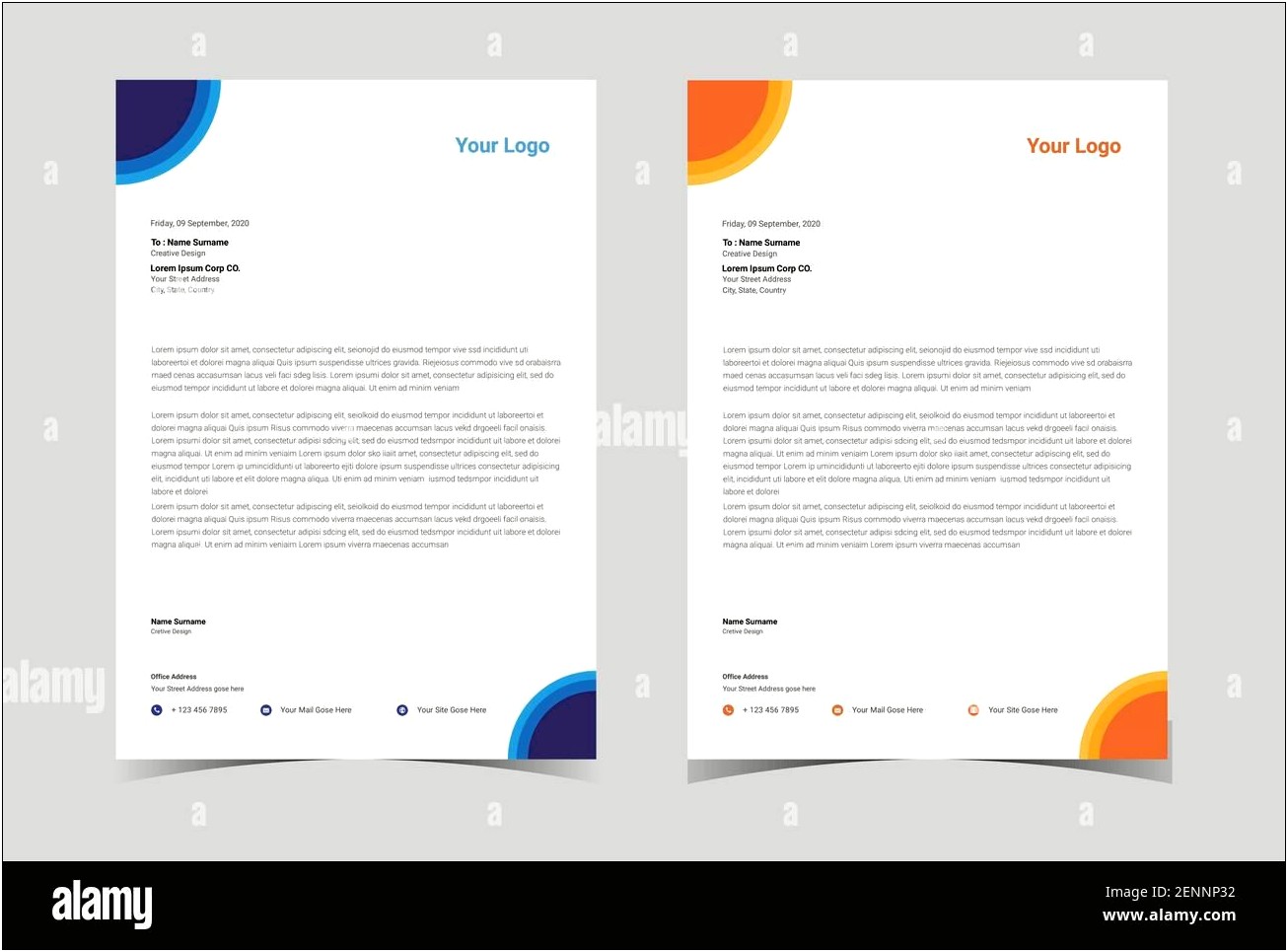 Office Templates Business Letter Sales Stripe Design