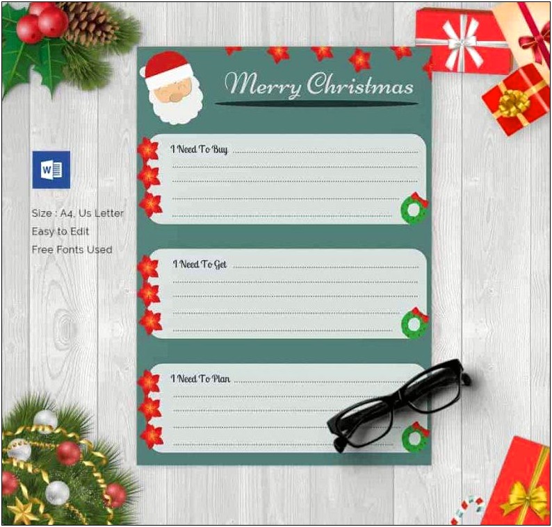 Office Word Christmas Wish List Template