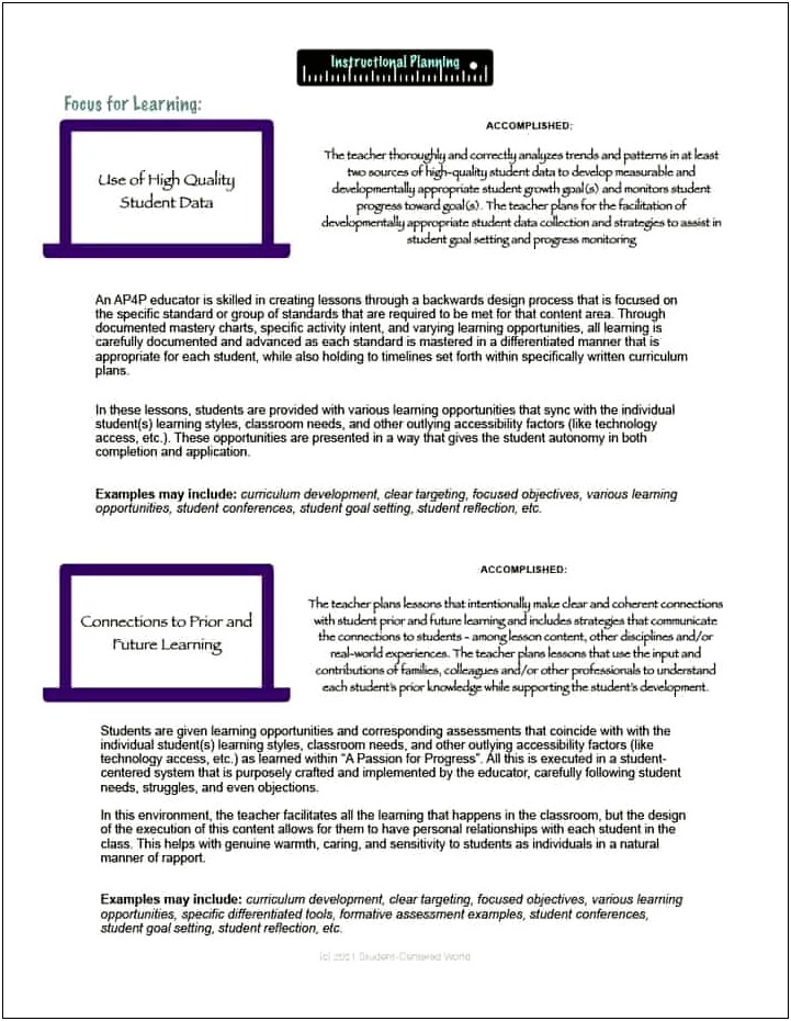 Ohio Otes Teacher Observation Lesson Plan Template