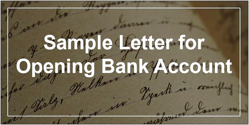 One And The Same Bank Letter Template