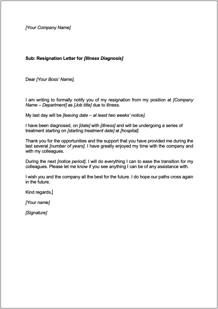 One Month Notice Letter To Employer Template