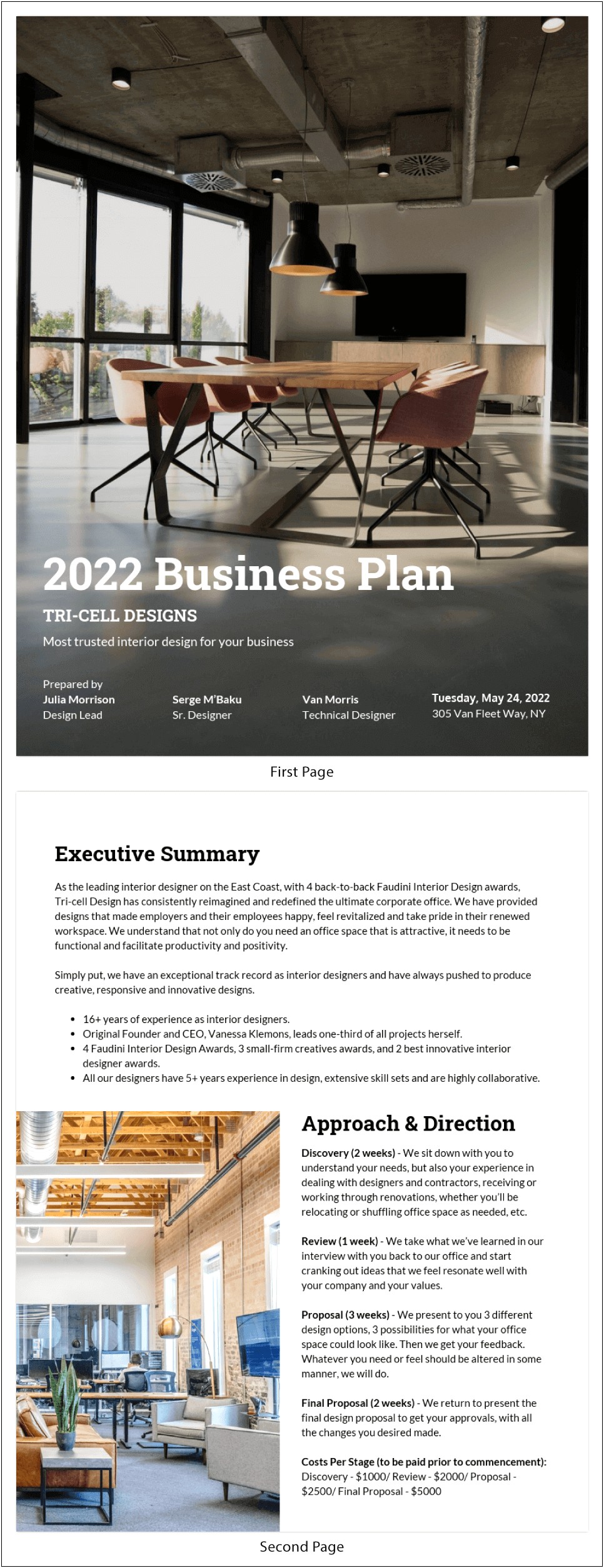 One Page Simple Strategic Plan Template