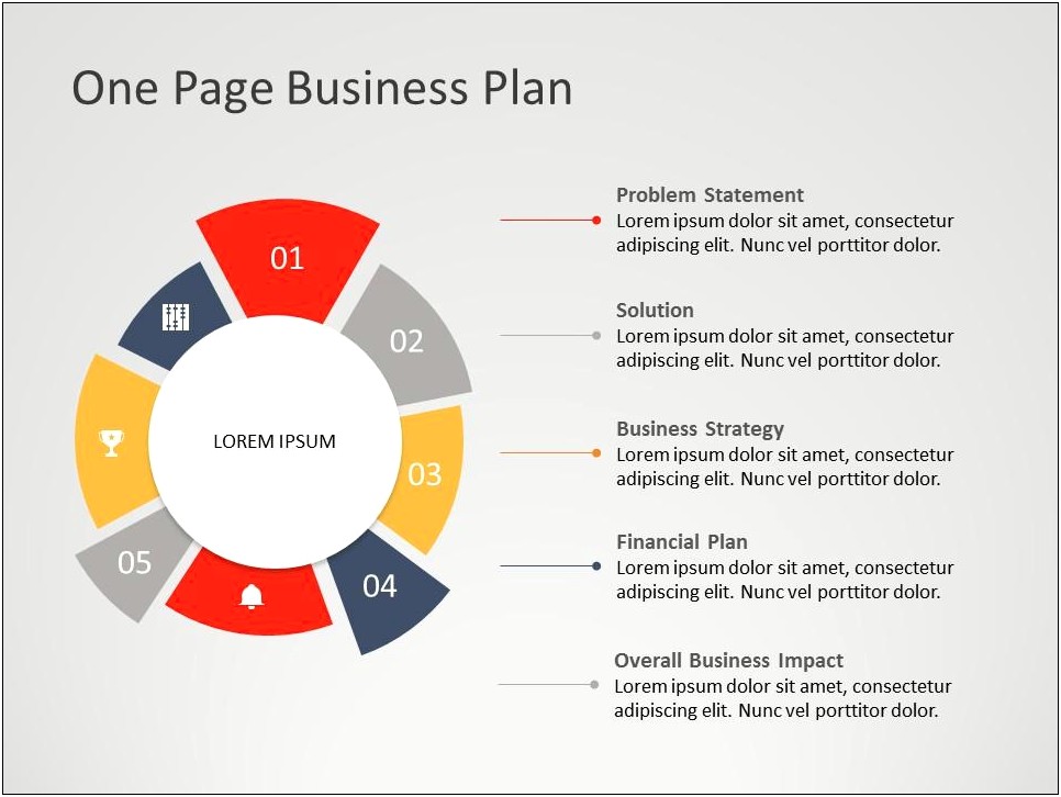 One Page Template For Business Plan