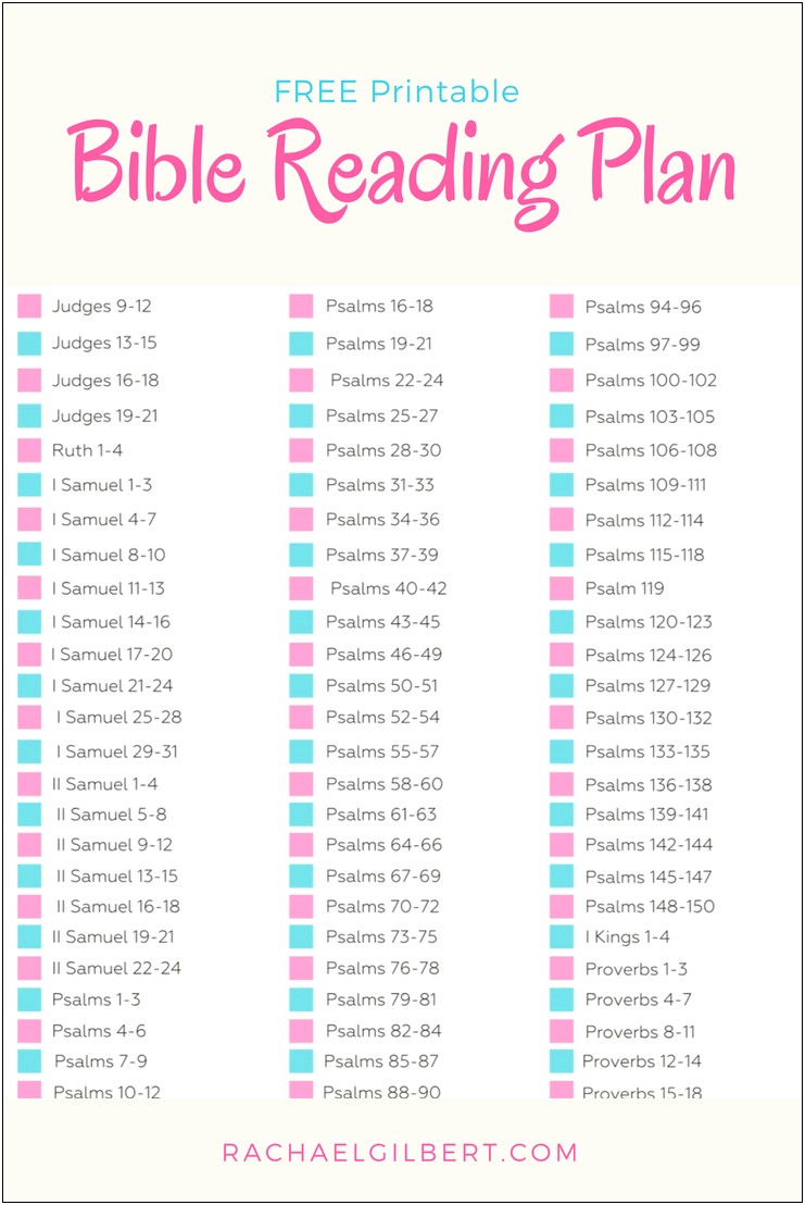 One Year Bible Reading Plan Templates