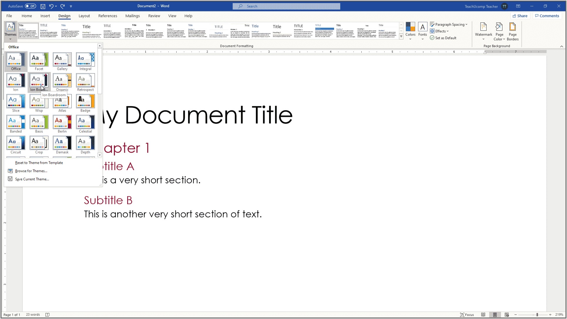 Open A Business Document Template In Word 2016