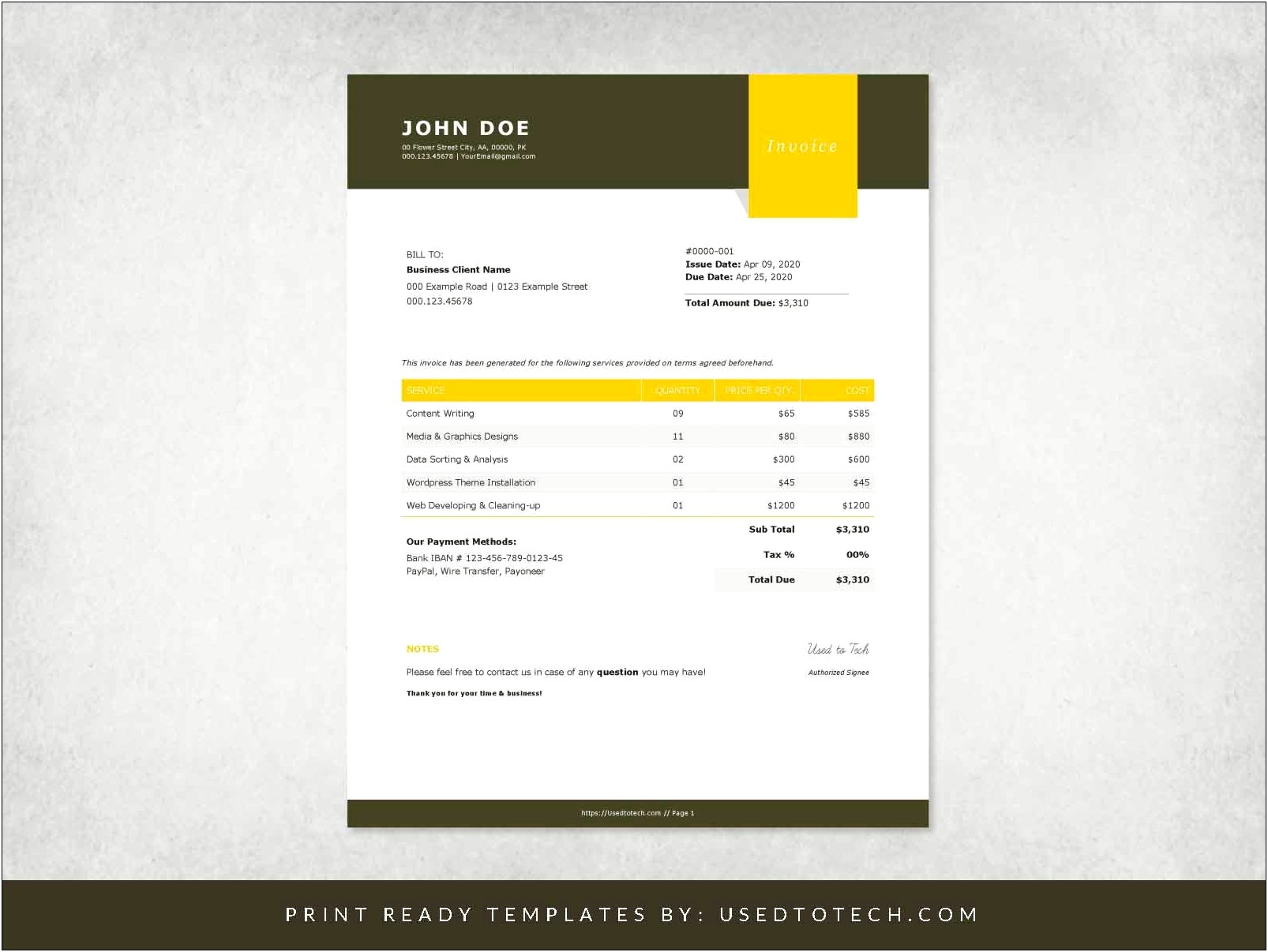 Orange And Rockland Bill Template For Word