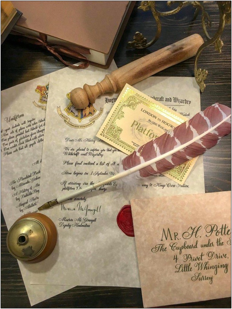 Orlando To Hogwarts Acceptance Letter Template