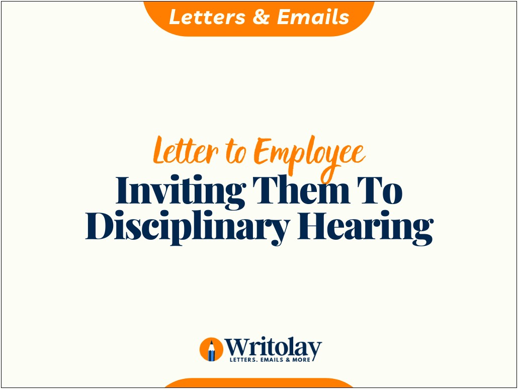 Outcome Of Disciplinary Hearing Letter Template