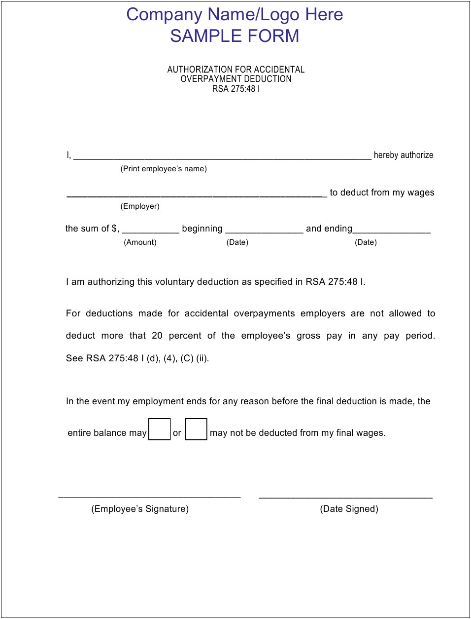 Overpayment Of Salary After Leaving Letter Template