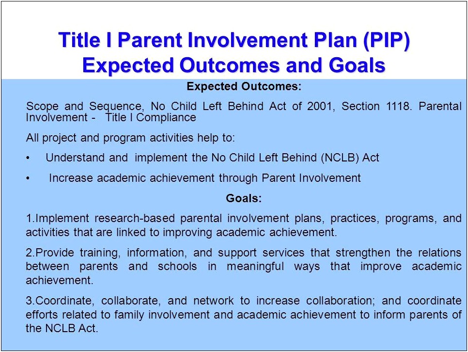 Parent Involvement Action Plan Ohio Template