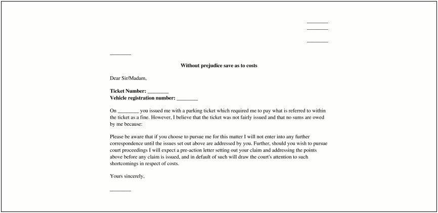 Parking Eye Appeal Letter Template 2017