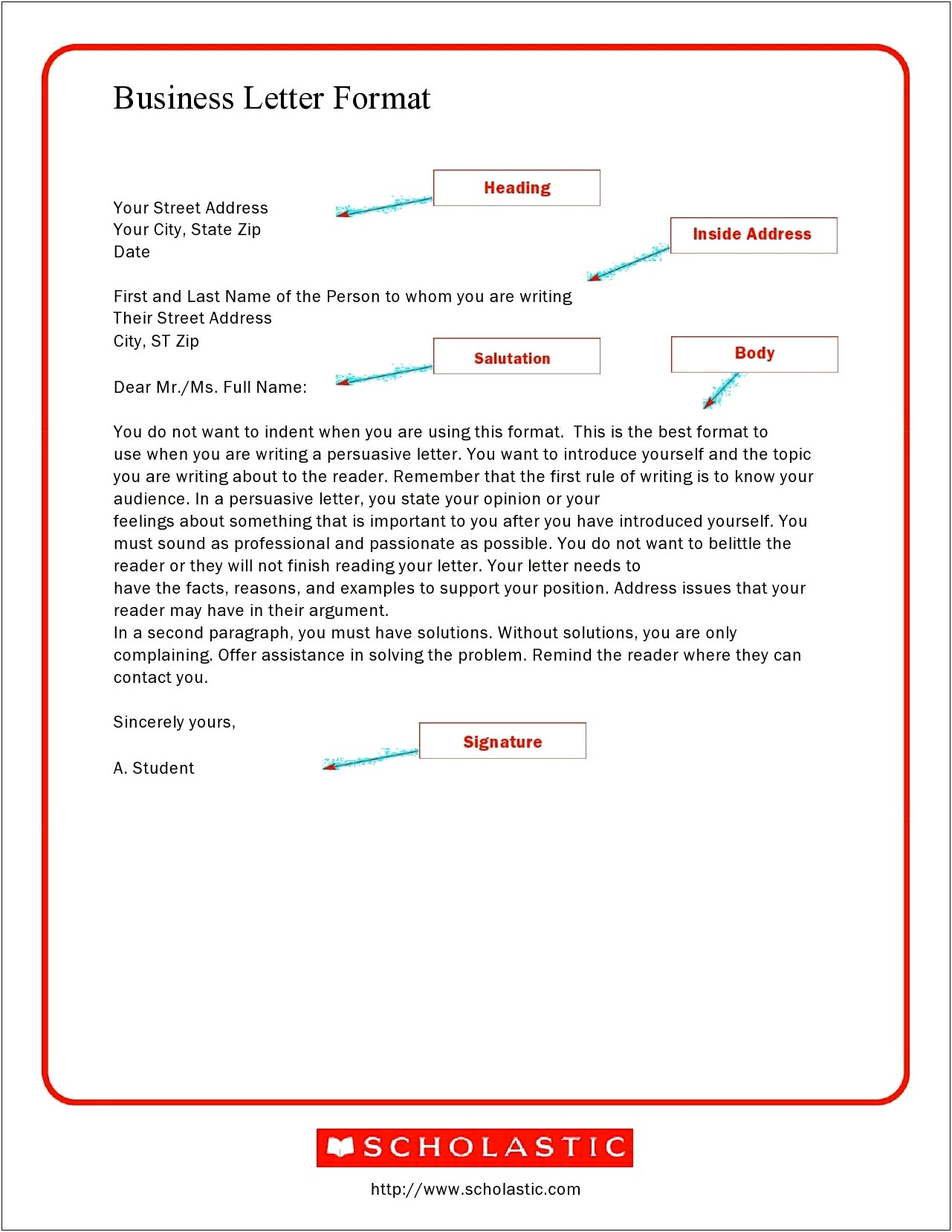 Parts Of A Letter Body Template