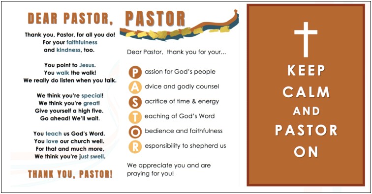 Pastor Appreciation Poems Template Free Download