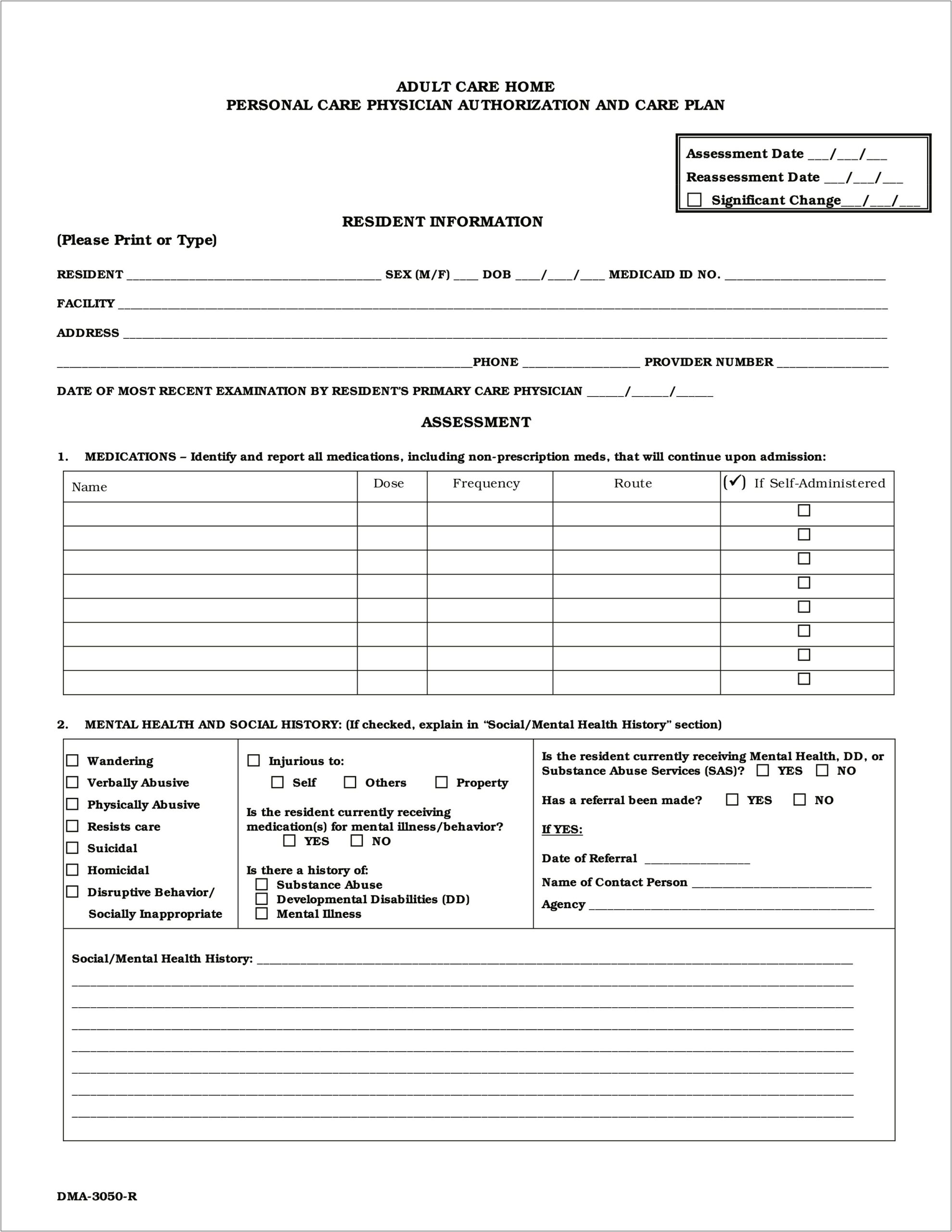 Patient Centered Medical Home Care Plan Template