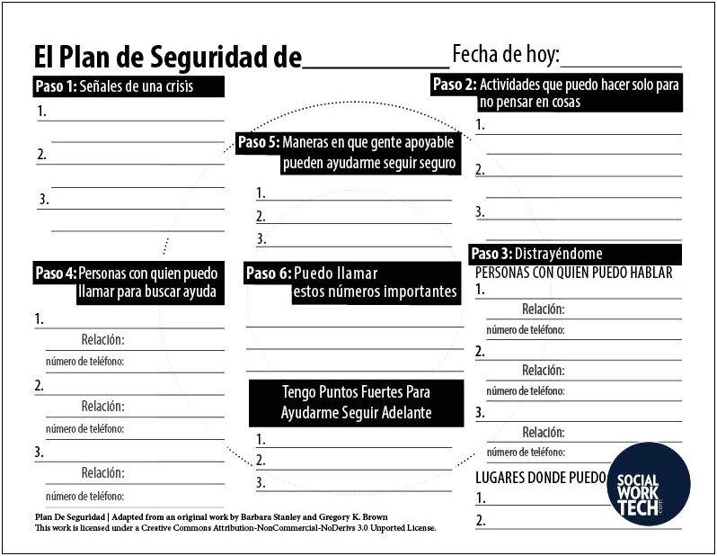 Patient Safety Plan Template In Spanish