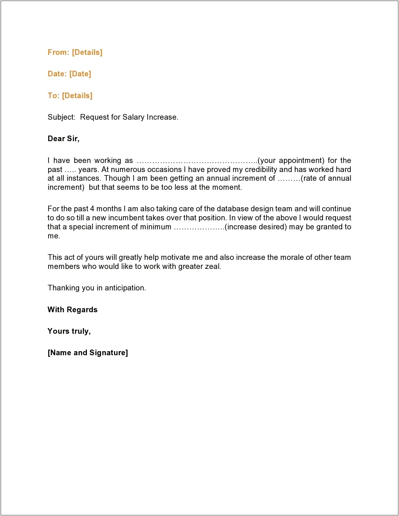 Pay Raise Proposal Letter Template For Staff Memebers