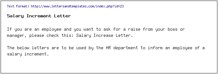 Pay Rise Letter To Employee Template