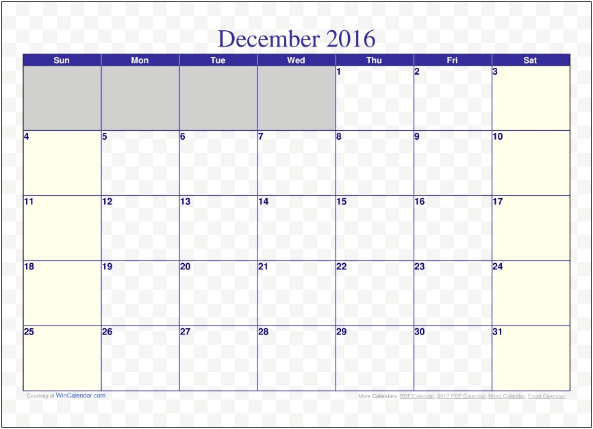 Pdf Calendar Template With Picture Download