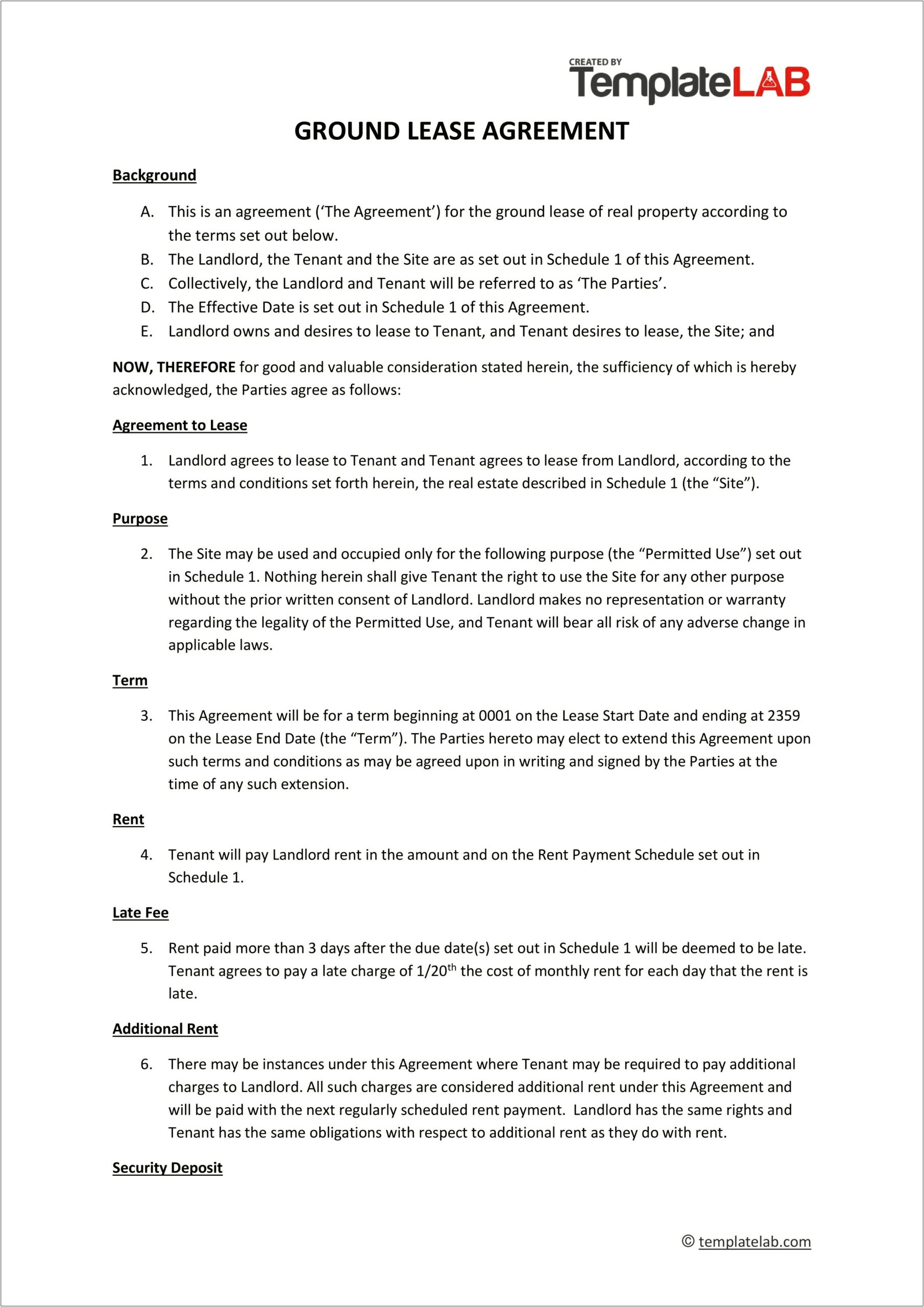 Pdf Lease Agreement Template Word Doc