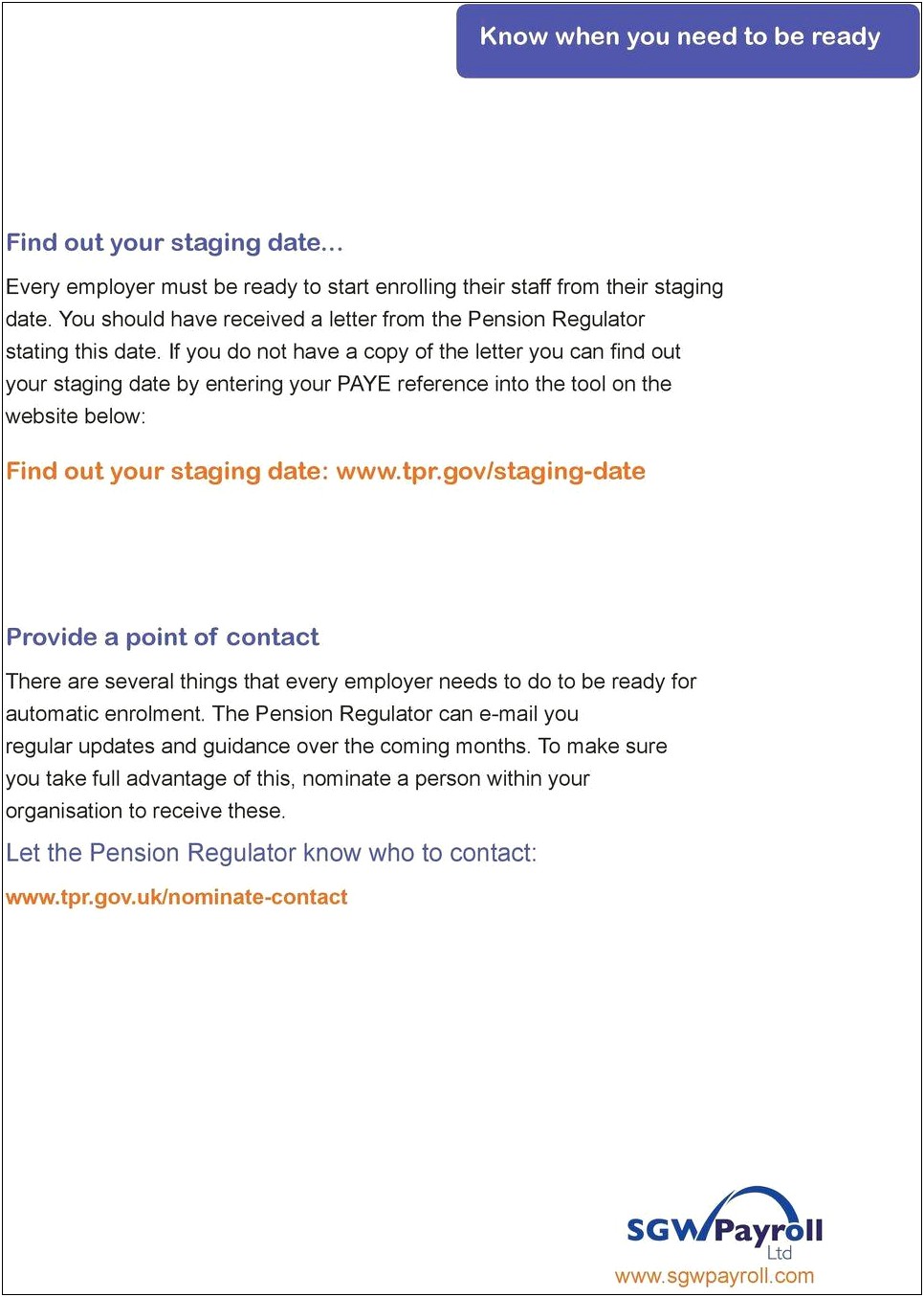 Pensions Regulator Auto Enrolment Letter Templates