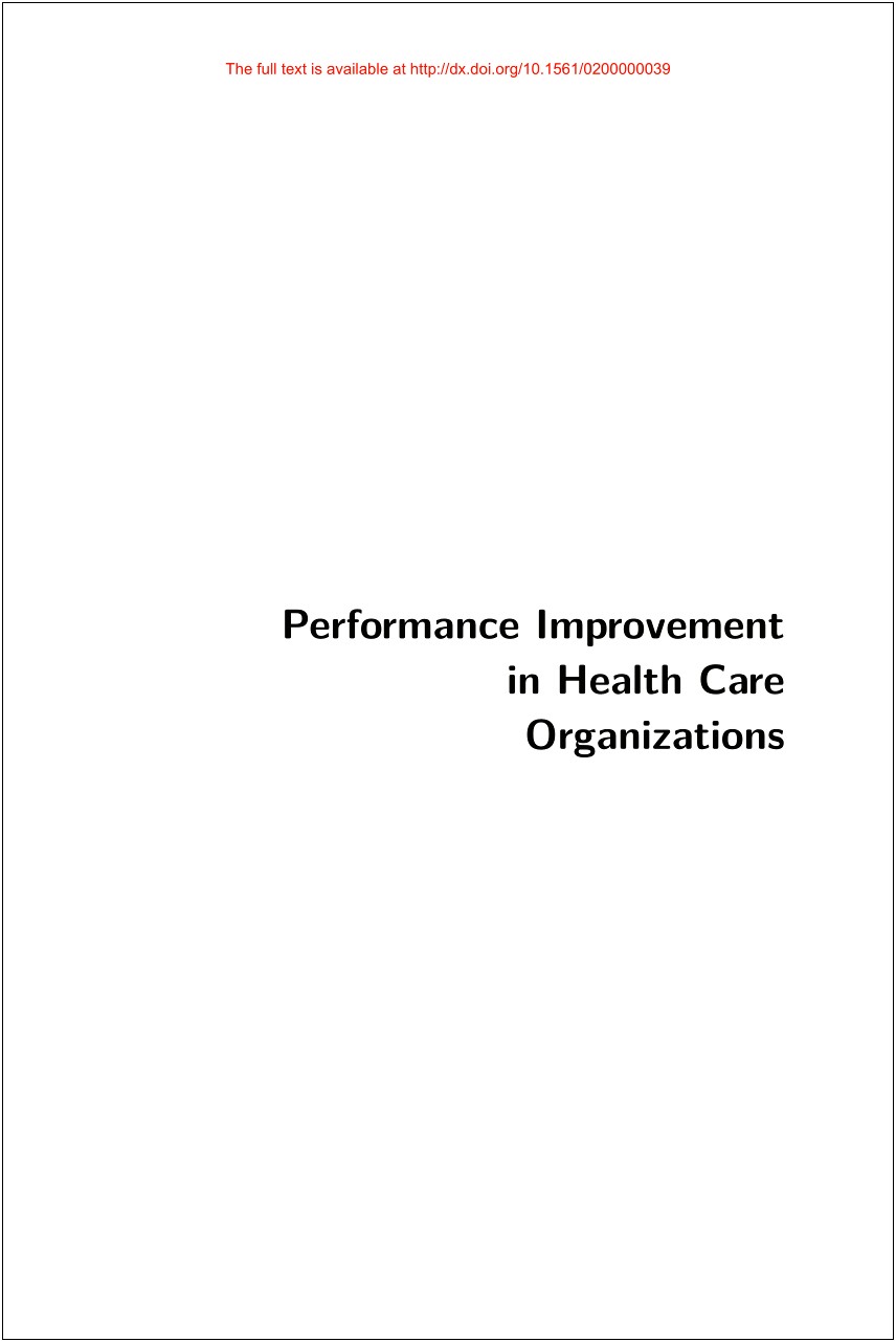 Performance Improvement Plan Template For Hospice