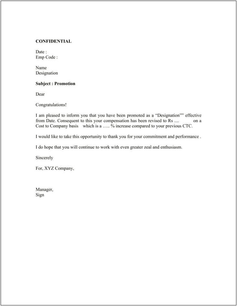 Performance Review For Managers Letter Template