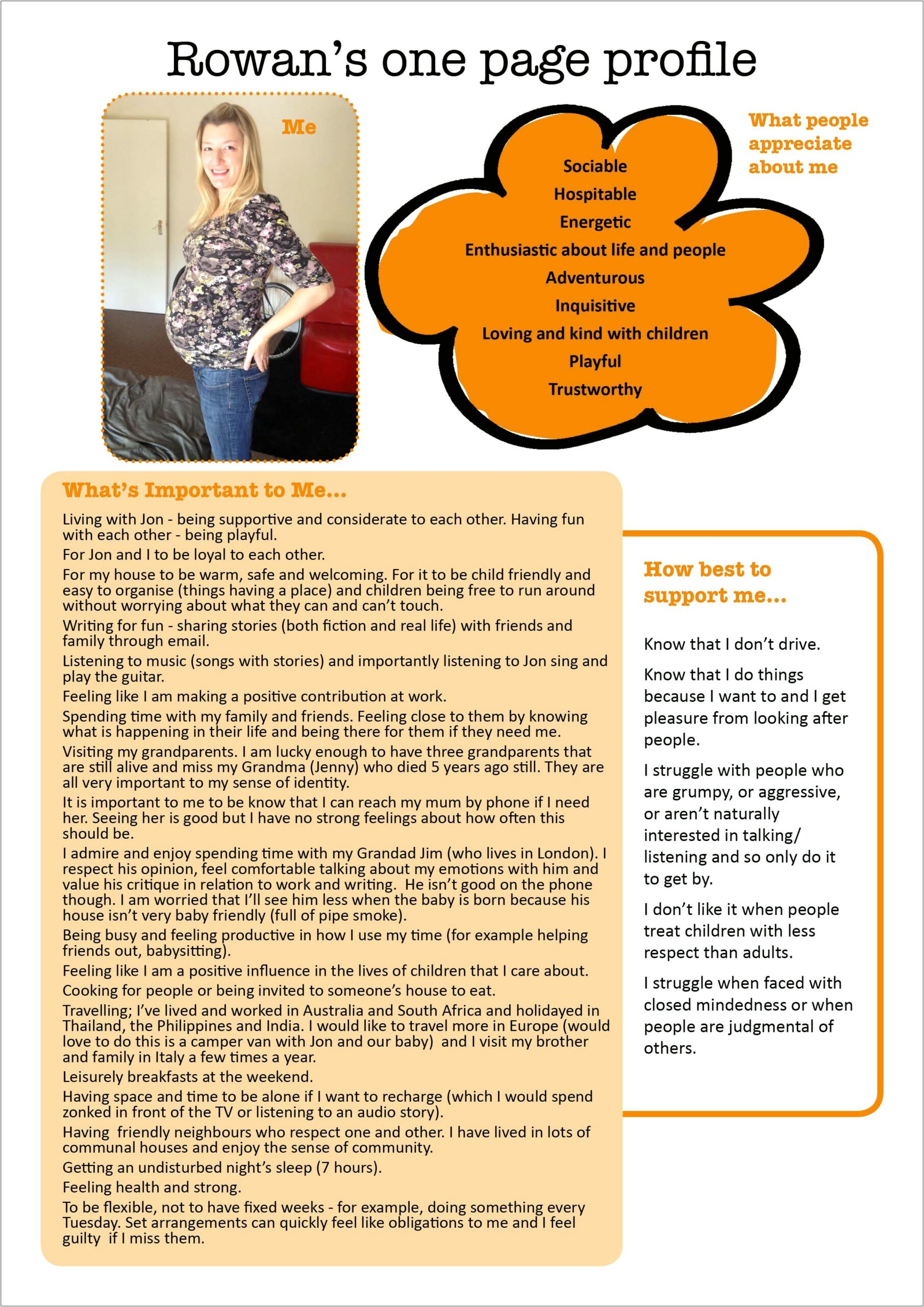 Person Centred Planning One Page Profile Templates