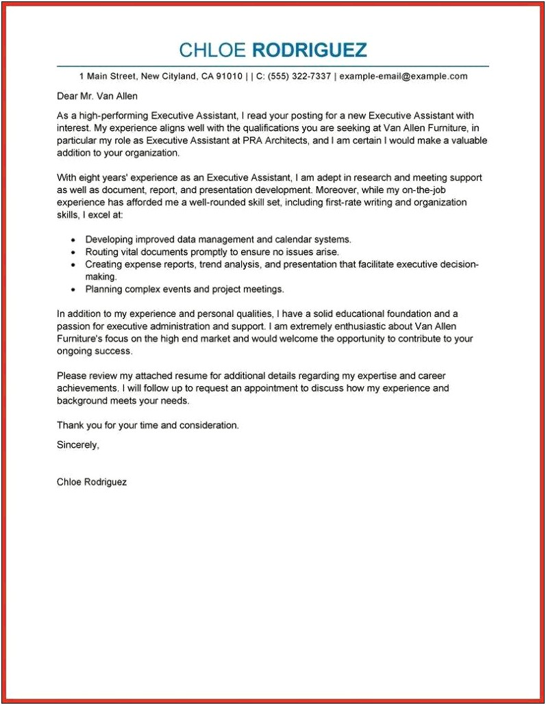 Personal Assistant Letter Of Interest Template