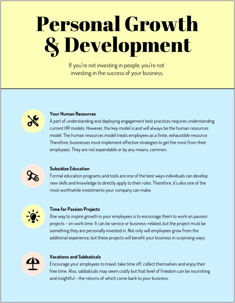 Personal Development Plan Template For Employees