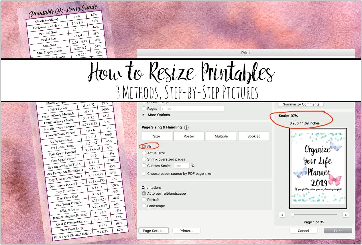 Personal Planner Page On Letter Size Template