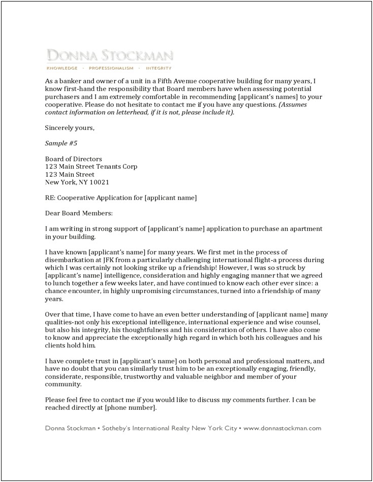 Personal Reference Letter For Co Op Template