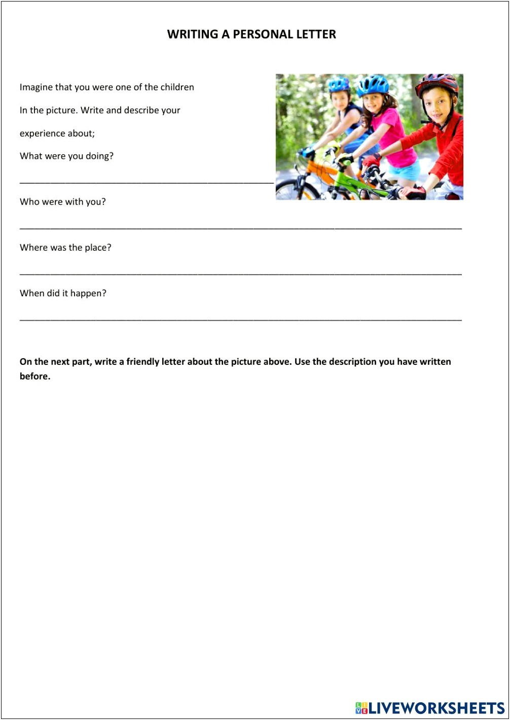 Pesonal Letter Writing Templates For Children