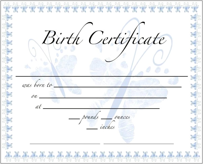 Pet Birth Certificate Template For Microsoft Word