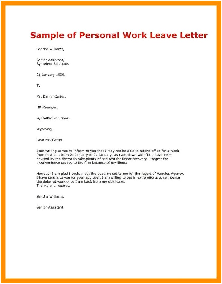 Phased Return To Work Letter Template