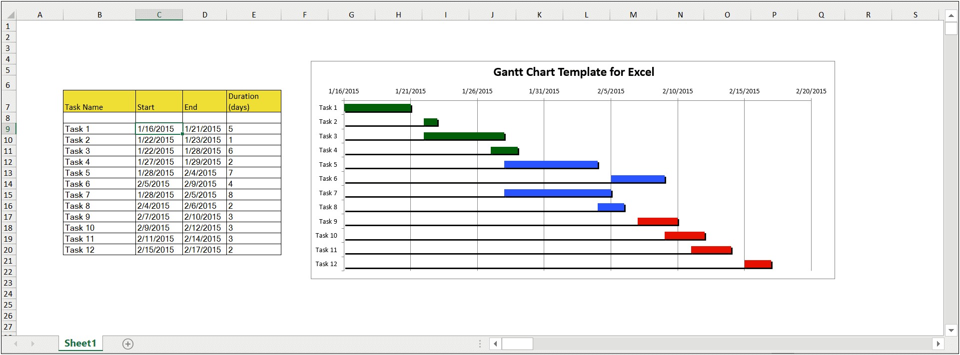 Plan For Every Part Excel Template