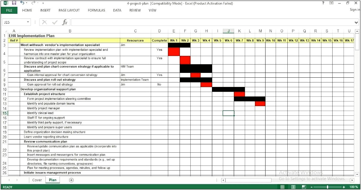 Plan Of Action And Milestones Excel Template