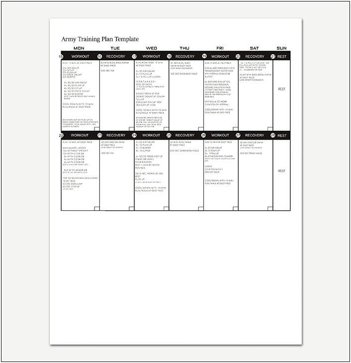 Planning For Day Long Training Template