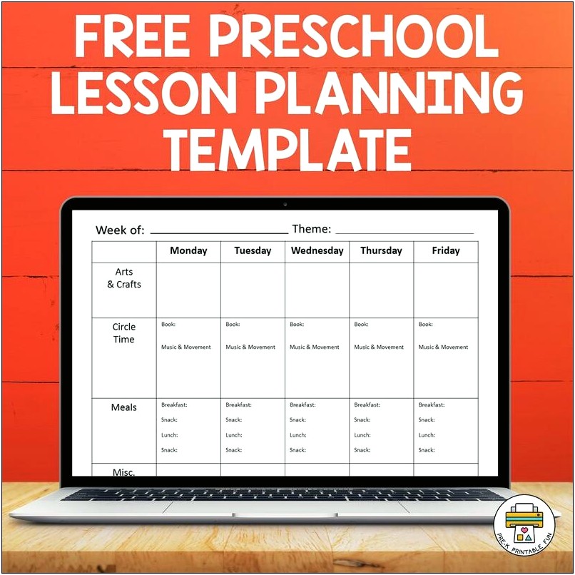 Pocket Of Preschool Lesson Plan Template