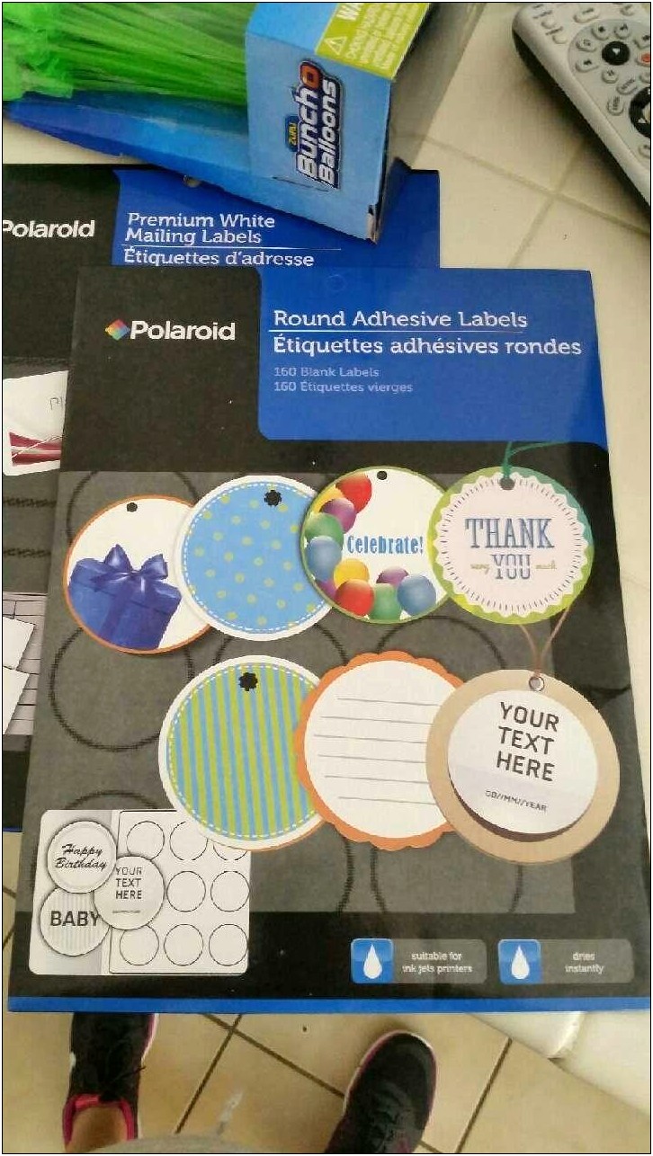 Polaroid Round Adhesive Labels Template Word