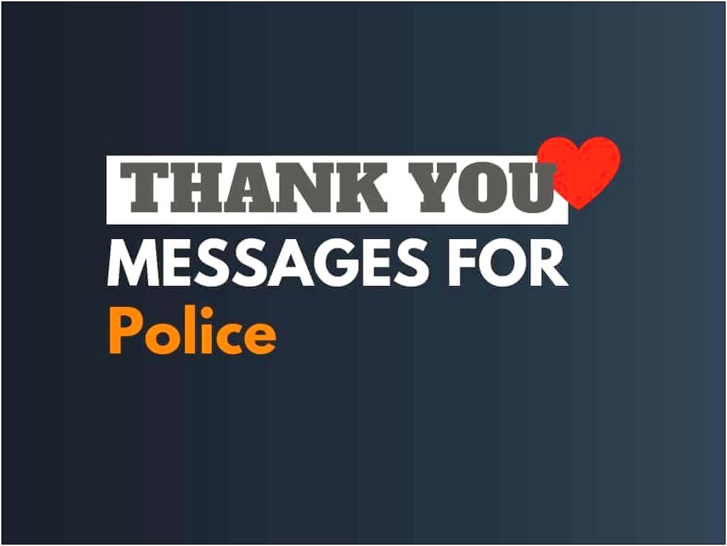 Police Officer Thank You Card Template