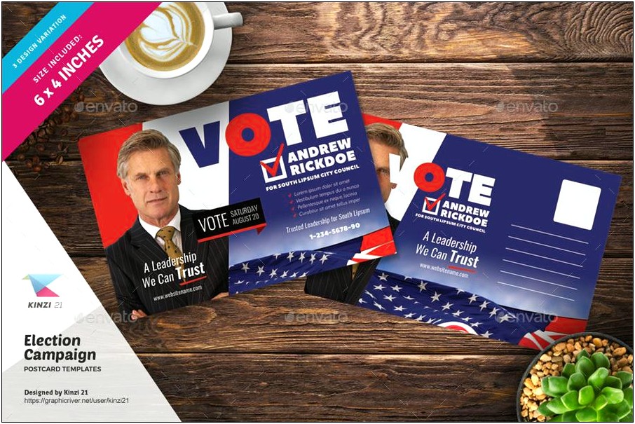 Political Campaign Postcard Template For Microsoft Word