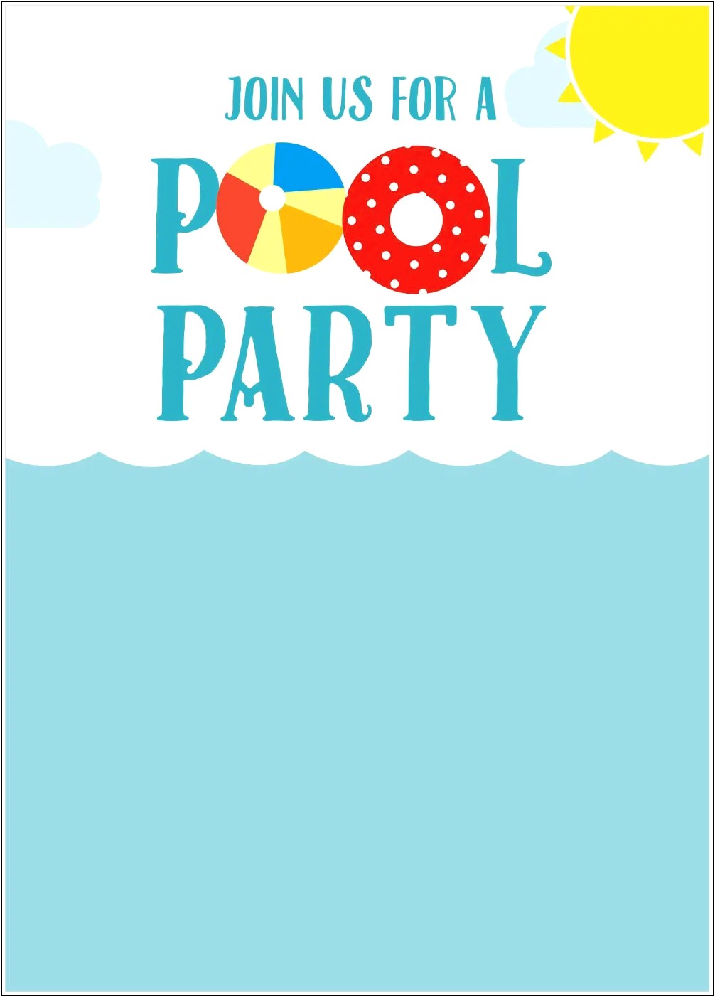 Pool Party Invitations Templates Ms Word